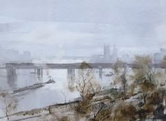 § § Rowland Hilder (1905-1993) 'Thames Misty Morning'watercoloursigned27 x 36.5cm***CONDITION