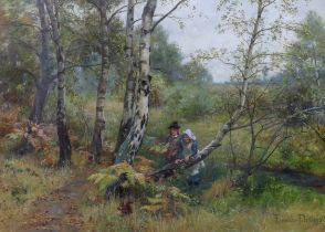 Florence Fitzgerald (British, 1857-1927) 'The Squirrel'oil on canvassigned39 x 54cm***CONDITION