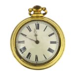 An early 18th century pair cased gilt metal keywind verge pocket watch by Thomas Tompion & Edward