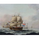 Manner of Hendrick Cornelisz Vroom (Dutch, 1566-1640) Warships at seaoil on canvas56 x 69cm***