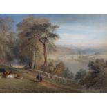 Samuel Jackson (British, 1830-1904) Avon landscape; View from Shirehampton looking towards