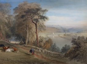 Samuel Jackson (British, 1830-1904) Avon landscape; View from Shirehampton looking towards