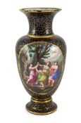 A rare neo-classical enamel on copper vase, probably Vienna 18th/19th century, painted to each