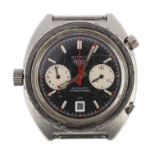 A gentleman's 1960's stainless steel Heuer Autavia automatic chronograph wrist watch, with red sweep