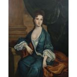 Follower of Jonathan Richardson (British, 1665-1745) Portrait of a lady, half length, seated wearing