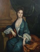 Follower of Jonathan Richardson (British, 1665-1745) Portrait of a lady, half length, seated wearing