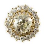 An early to mid 20th century French Van Cleef & Arpels 18ct gold and diamond set oval cluster