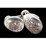 A modern pair of Cartier 18ct white gold and rock crystal set Myst earrings, signed and numbered