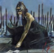Fabian Perez (Argentinian, b.1967) 'Venice'watercolour on papersigned34 x 34cm***CONDITION