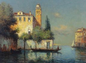 Noel Georges Bouvard (French, 1912-1975) Venetian canal scenesoil on canvas, a pairsigned27 x