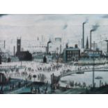 § § Laurence Stephen Lowry, RBA, RA (British, 1887-1976) ‘An Industrial Town’offset lithographsigned