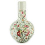 A Chinese famille rose ‘pomegranate and bats’ vase, tianqiuping, Qianlong seal mark, late 19th/early
