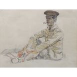 Sir William Orpen RA RHA RWS (British, 1878-1931) 'A Break for a Smoke'pencil, pen, red ink and