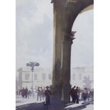 § § Edward Seago (British, 1910-1974) St Mark's Piazza, Venicewatercoloursigned in pencil37 x