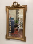An early 20th century French giltwood and composition wall mirror, width 78cm, height 140cm***