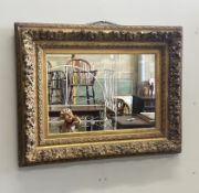 A Victorian giltwood and composition rectangular wall mirror, width 96cm, height 76cm (aperture 63 x