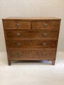 A Regency oak five drawer chest, width 107cm, depth 50cm, height 104cm***CONDITION REPORT***PLEASE