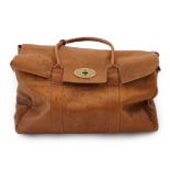 A Mulberry large Bayswater, in natural grain tan brown leather with bronzed metalware and dust
