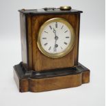 A 19th century walnut mantel timepiece, 20cm***CONDITION REPORT***PLEASE NOTE:- Prospective buyers