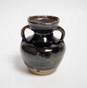 A Chinese Jian type two handled jar, possibly Song dynasty, 8cm high***CONDITION REPORT***PLEASE