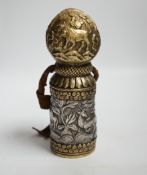 A large Tibetan repousse work seal, 19cm***CONDITION REPORT***PLEASE NOTE:- Prospective buyers are