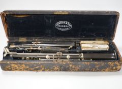A cased Hawkes & Son Excelsior oboe***CONDITION REPORT***PLEASE NOTE:- Prospective buyers are