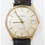 A gentleman's 1980's 9ct gold automatic wrist watch, retailed by Garrards,***CONDITION REPORT***