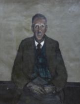 Circle of Ruskin Spear (1911-1990), oil on canvas, Portrait of L.S. Lowry, c.1950, 98cm x 80cm***