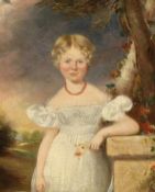 Early 19th century English School, oil on canvas, Three quarter length portrait of a young girl
