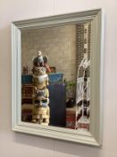 A contemporary painted rectangular painted wall mirror, width 60cm, height 74cm***CONDITION
