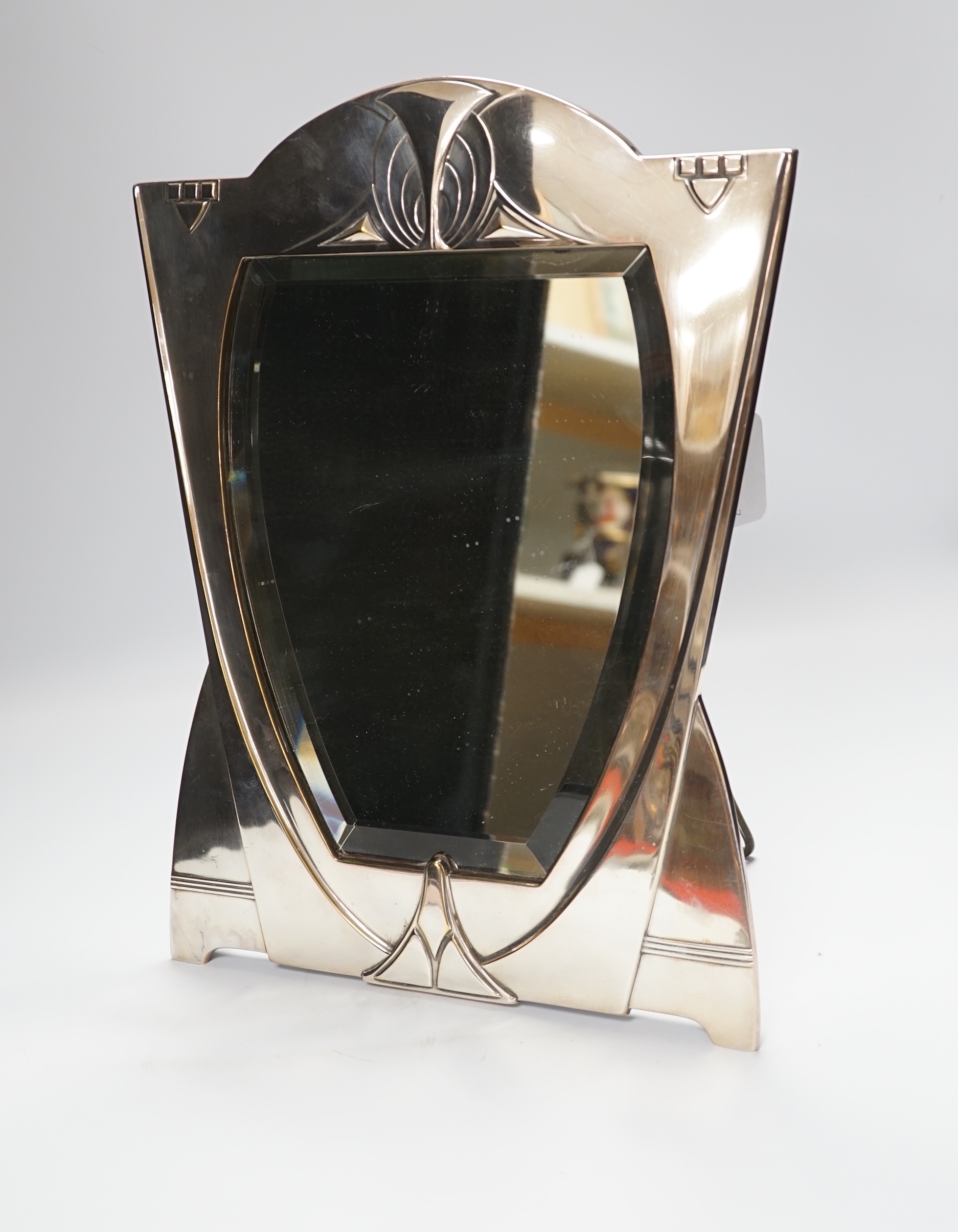 A WMF silver plated Art Nouveau easel mirror, impressed marks, 39cm high***CONDITION REPORT***PLEASE