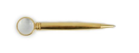 A Cartier gold plated loupe limited edition ballpoint pen, # 0530/1000, boxed with papers***