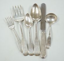 A part canteen of American Old Newbury Crafters sterling fiddle pattern flatware, comprising forty