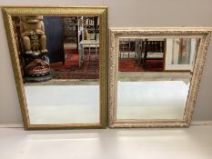 Two contemporary rectangular painted wall mirrors, larger width 72cm, height 102cm***CONDITION