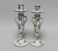 A pair of Wemyss ‘Kintore’ candlesticks, 24cm***CONDITION REPORT***PLEASE NOTE:- Prospective
