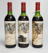 Three bottles of Chateau Mouton Rothschild, premiere cru classe 1973***CONDITION REPORT***PLEASE