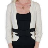 A white Valentino jacket with black camisole, 80% silk, size 8***CONDITION REPORT***PLEASE NOTE:-
