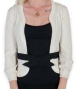 A white Valentino jacket with black camisole, 80% silk, size 8***CONDITION REPORT***PLEASE NOTE:-