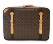 A Louis Vuitton Satellite 65 travel bag Style: MB01011, in monogram canvas and tan leather, width