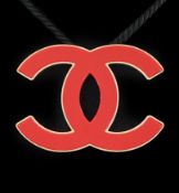 A Chanel CC red metal enamel and gold hardware fabric large choker evening necklace 2008, boxed