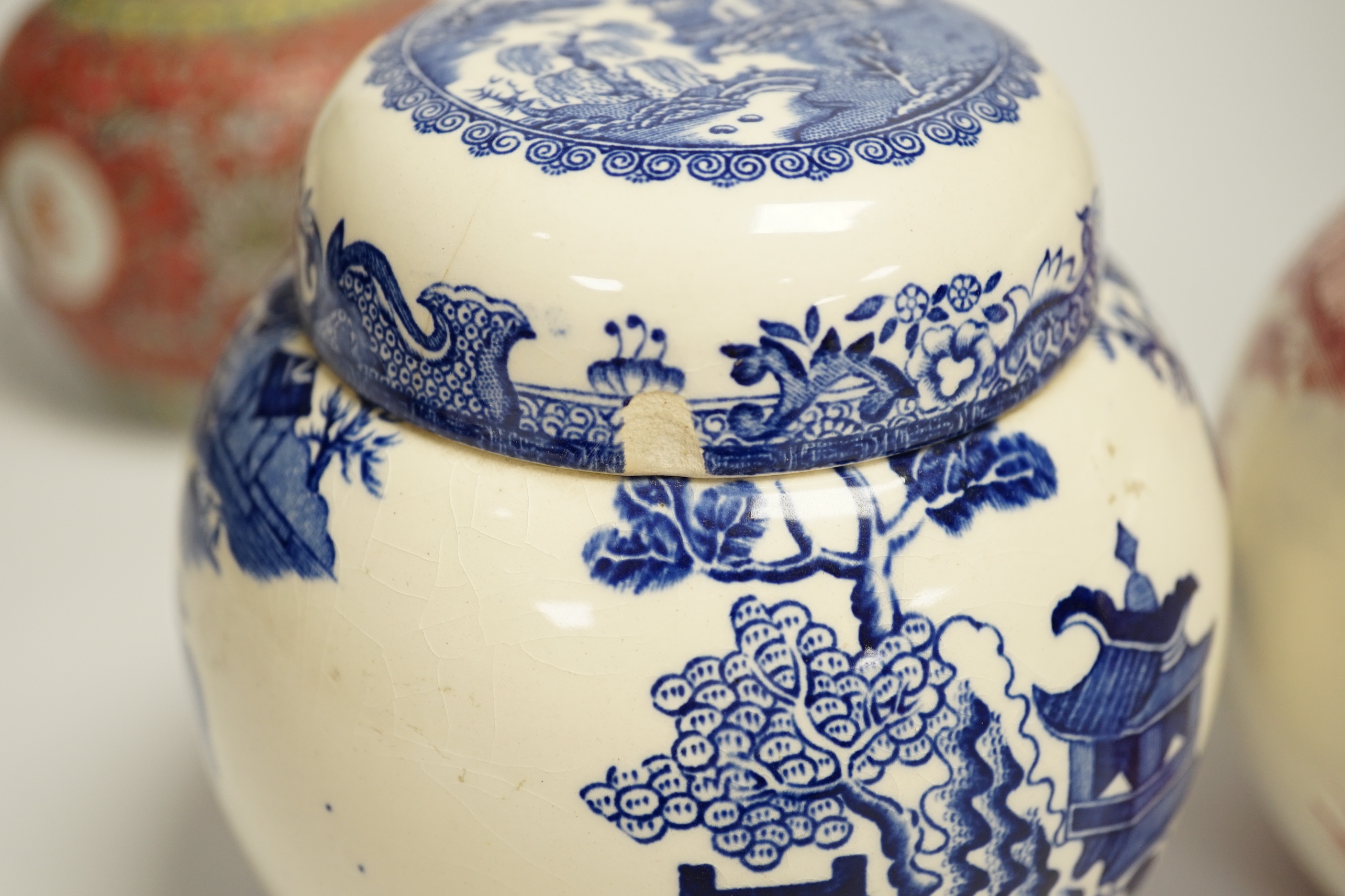 Two Chinese jars, and two Masons ironstone jars, three with covers, tallest 13cm high***CONDITION - Image 6 of 8