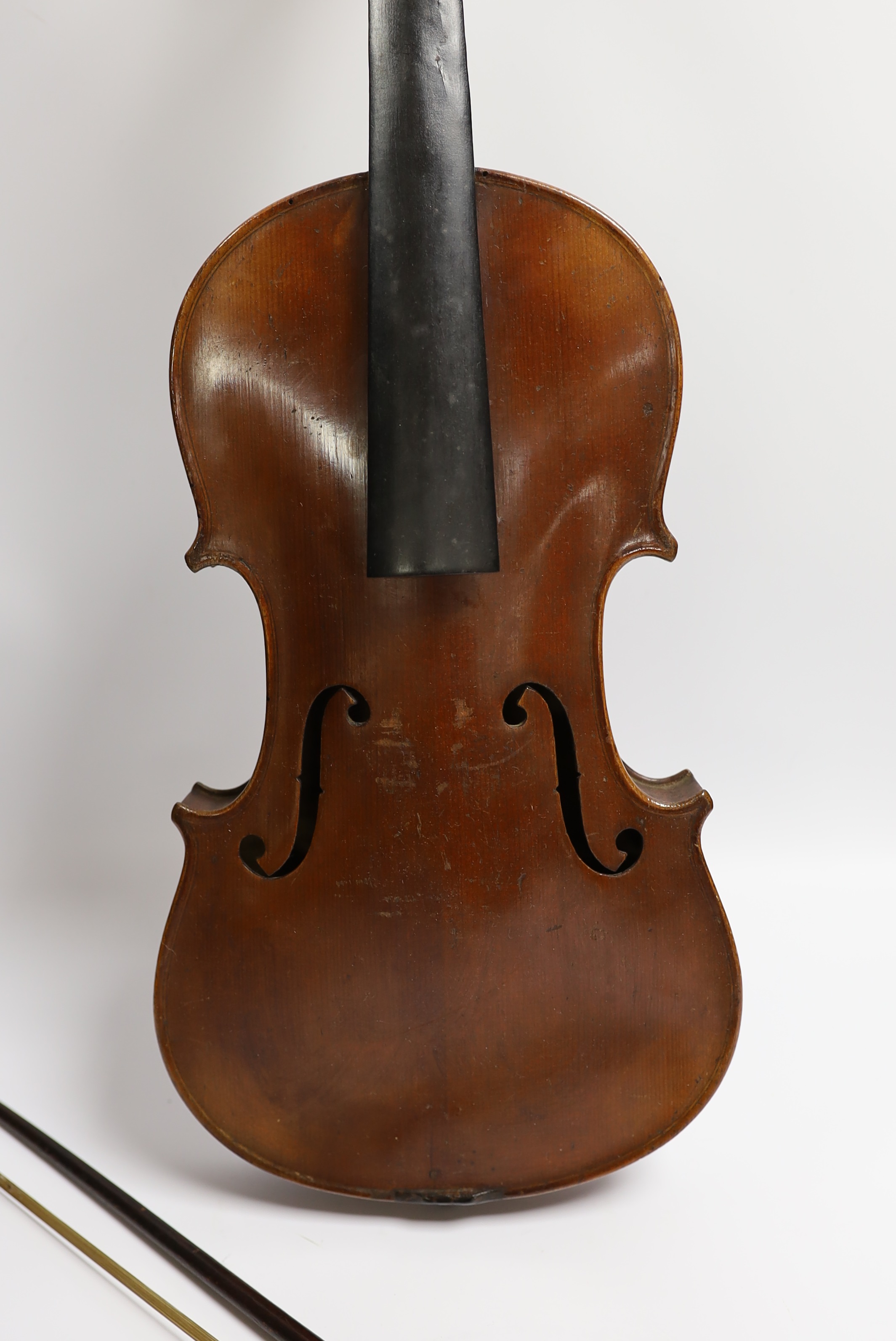 A German Stradivarius style violin, late 19th century, cased***CONDITION REPORT***PLEASE NOTE:- - Image 2 of 13