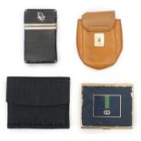 Four Vintage cigarette cases; Fendi, Gucci and two Dior Fendi W Hook Bi Fold cigarette case in