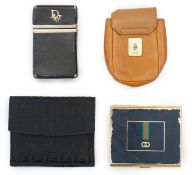 Four Vintage cigarette cases; Fendi, Gucci and two Dior Fendi W Hook Bi Fold cigarette case in