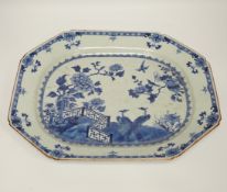 A large Chinese blue and white meat dish, Qianlong period, 43cm***CONDITION REPORT***PLEASE NOTE:-
