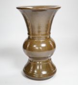 A Chinese tea dust glazed vase, 25cm high***CONDITION REPORT***PLEASE NOTE:- Prospective buyers