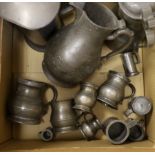 A quantity of pewter tankards and measures***CONDITION REPORT***PLEASE NOTE:- Prospective buyers are