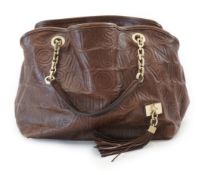 A Louis Vuitton Whisper brown leather handbag, limited edition fall-winter 2008. Soft dark brown