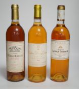Three bottles of Chateau Lafaurie-Peyraguey 1988 Sauternes, five bottles of Chateau Doisy Daene 1996