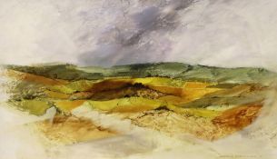 Gerald Parkinson (b.1926), oil on board, Downs landscape, signed and dated 1971, inscribed verso, 99